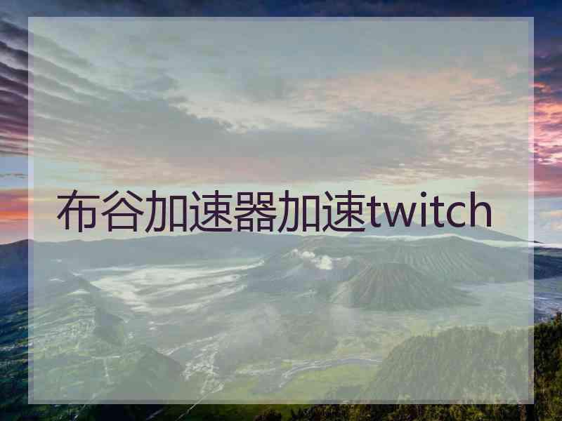 布谷加速器加速twitch