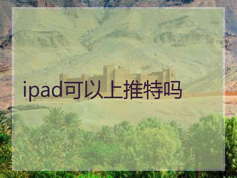 ipad可以上推特吗