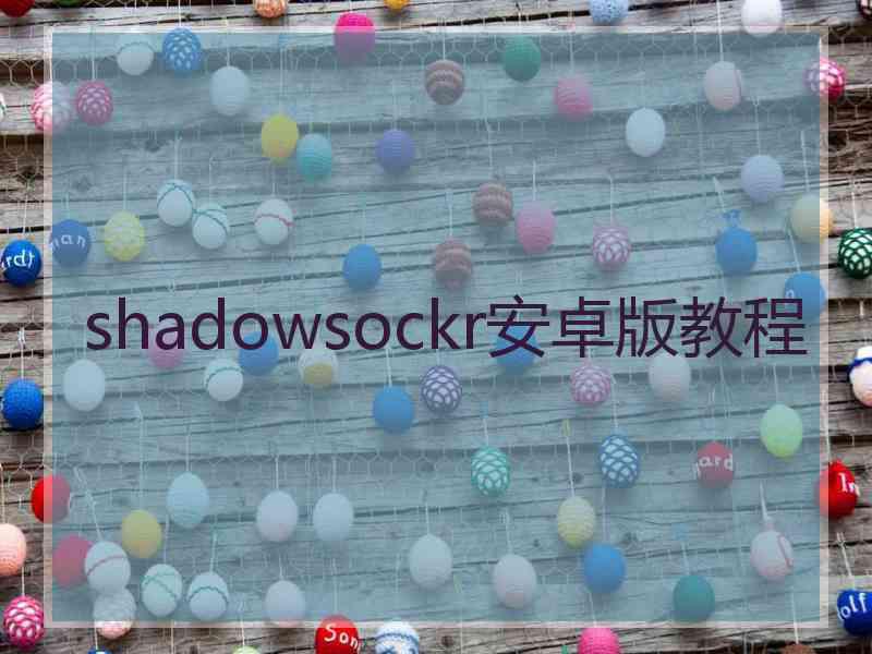 shadowsockr安卓版教程