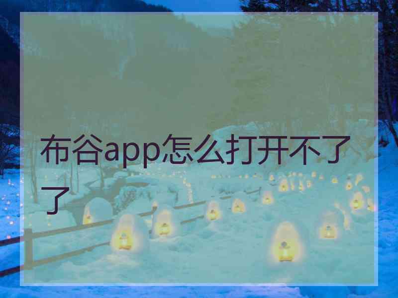 布谷app怎么打开不了了