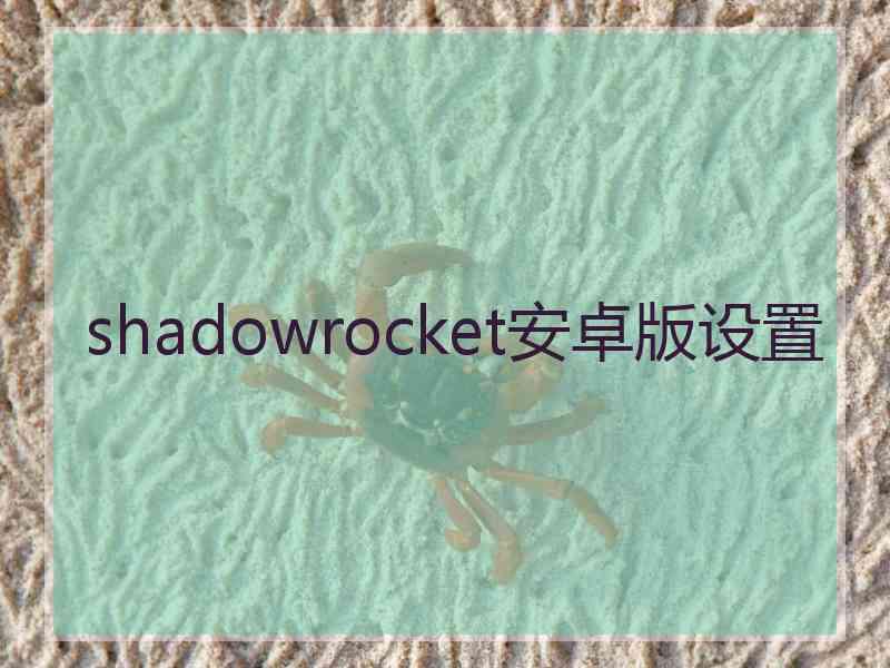 shadowrocket安卓版设置