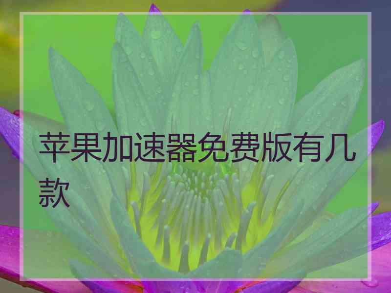 苹果加速器免费版有几款